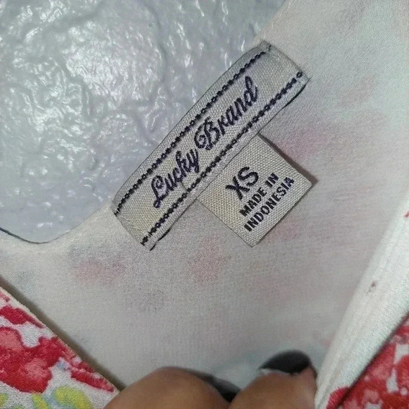 Lucky Brand Women's Size XS White Floral Summer Flowy Waist Tie Maxi Dress - Picture 6 of 7